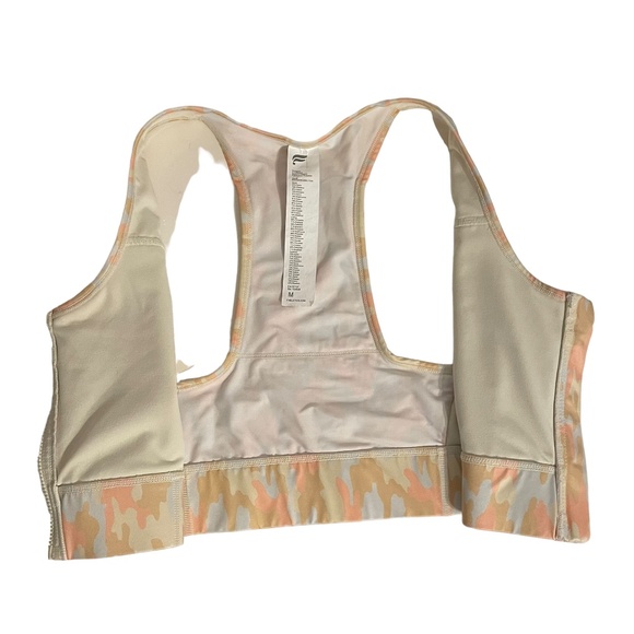 Fabletics Pastel Camo Zip Front‎ Sports Bra Yoga Running Racerback Top Size M - Picture 4 of 9